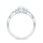 Certified Moissanite Flower Halo Engagement Ring with Criss Cross Band