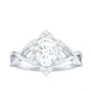 Certified Moissanite Flower Halo Engagement Ring with Criss Cross Band