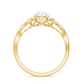 Certified Moissanite Flower Halo Engagement Ring with Criss Cross Band