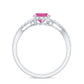 Natural Pink Tourmaline Solitaire Bypass Ring with Diamond