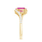 Natural Pink Tourmaline Solitaire Bypass Ring with Diamond