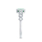 Vintage Looking Emerald Cut Emerald Engagement Ring with Diamond