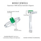 Natural Emerald Cut Emerald Double Band Engagement Ring with Diamond