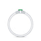 Natural Emerald Cut Emerald Double Band Engagement Ring with Diamond