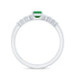 Natural 0.6 Carat Emerald Cut Emerald Diamond Engagement Wedding Ring Set of 2