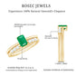 Natural 0.6 Carat Emerald Cut Emerald Diamond Engagement Wedding Ring Set of 2