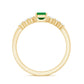 Natural 0.6 Carat Emerald Cut Emerald Diamond Engagement Wedding Ring Set of 2