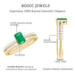 Anillo de compromiso y argolla de boda de esmeralda y diamantes genuinos con corte esmeralda