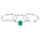 Anillo de boda de 3 piezas con diamantes de talla esmeralda natural de 0,6 quilates