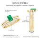 Anillo de boda de 3 piezas con diamantes de talla esmeralda natural de 0,6 quilates