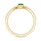 Anillo de boda de 3 piezas con diamantes de talla esmeralda natural de 0,6 quilates