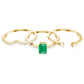 Anillo de boda de 3 piezas con diamantes de talla esmeralda natural de 0,6 quilates