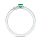 Genuine Emerald Diamond Emerald Cut Engagement Ring with Enhancer