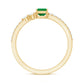 Genuine Emerald Diamond Emerald Cut Engagement Ring with Enhancer