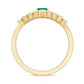 Anillo de compromiso de esmeralda natural y diamantes con corte esmeralda y alianza de boda curva