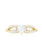 Certified Moissanite Heart Promise Ring with Split Shank