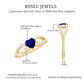 Anillo de promesa con corazón de zafiro azul de 0,6 quilates y diamante con vástago dividido