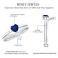 Heart Shape Blue Sapphire Solitaire Wedding Ring Set with Diamond