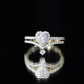 Certified Moissanite Heart Wedding Ring Set for Women