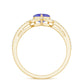 Heart Shape Tanzanite and Diamond Designer Engagement Ring