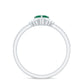 Natural Emerald Heart Promise Ring with Diamond