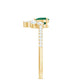 Natural Emerald Heart Promise Ring with Diamond