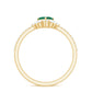 Natural Emerald Heart Promise Ring with Diamond