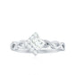 Princess Cut Moissanite Infinity Promise Ring with Half Halo