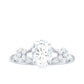 Oval Cut Moissanite Flower Engagement Ring in Split Shank