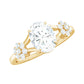 Oval Cut Moissanite Flower Engagement Ring in Split Shank