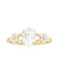 Oval Cut Moissanite Flower Engagement Ring in Split Shank