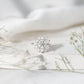 Womens Moissanite Flower Engagement Ring with Certificate