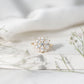 Womens Moissanite Flower Engagement Ring with Certificate