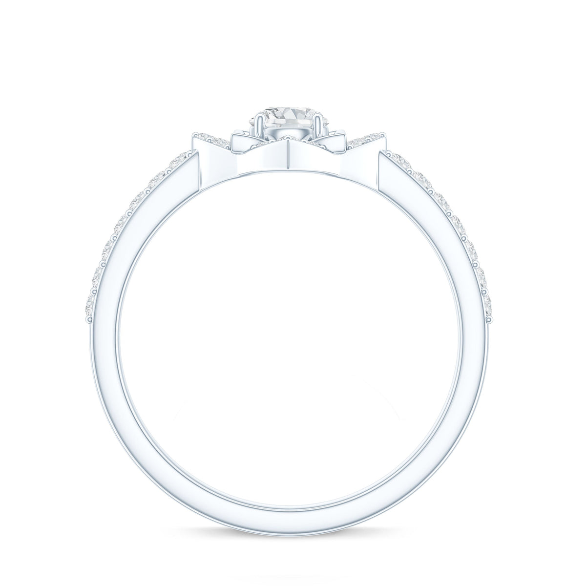 Certified Moissanite Floral Engagement Ring For Her