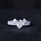 Princess and Round Cut Moissanite Designer Wedding Band