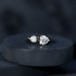 Heart Shape Moissanite Two Stone Cuff Ring