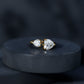 Heart Shape Moissanite Two Stone Cuff Ring