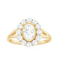 Oval Cut Moissanite Halo Engagement Ring with Split Shank