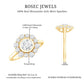 Round Moissanite Statement Engagement Ring with Halo
