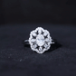 Oval Shaped Moissanite Flower Engagement Ring