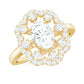 Oval Shaped Moissanite Flower Engagement Ring