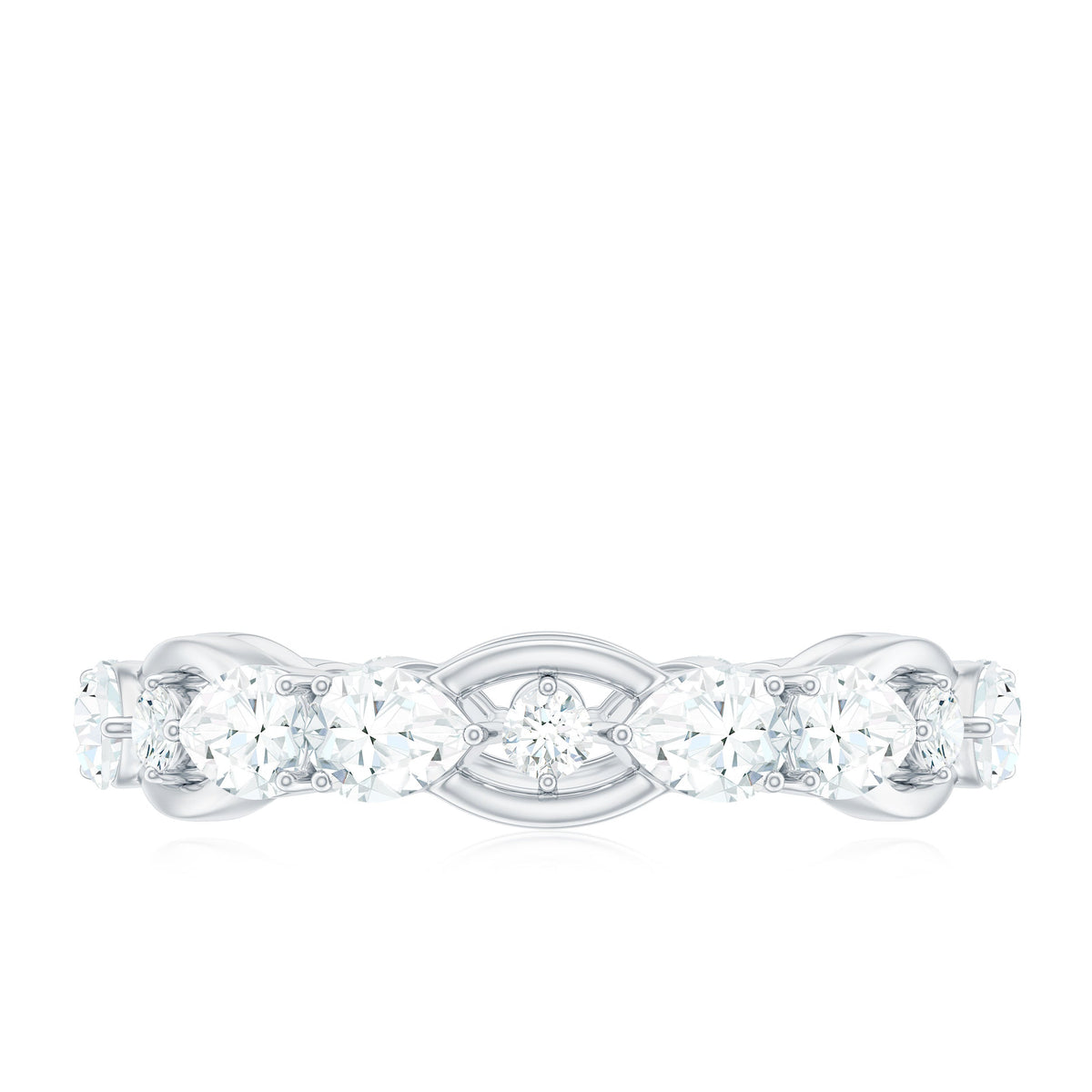 Certified Moissanite Designer Wedding Band