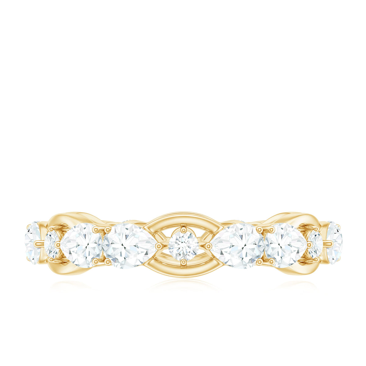 Certified Moissanite Designer Wedding Band