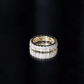 Certified Moissanite Two Row Wedding Band Ring