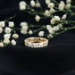 Certified Moissanite Two Row Wedding Band Ring