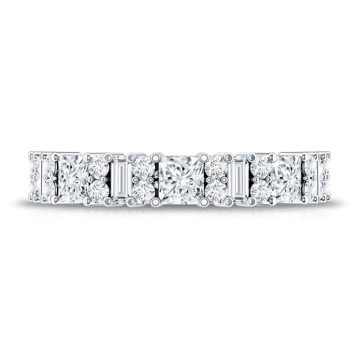 Certified Moissanite Half Eternity Wedding Band for Women