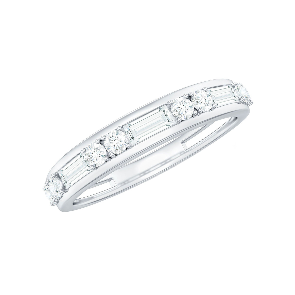 Moissanite Half Eternity Stackable Band Ring