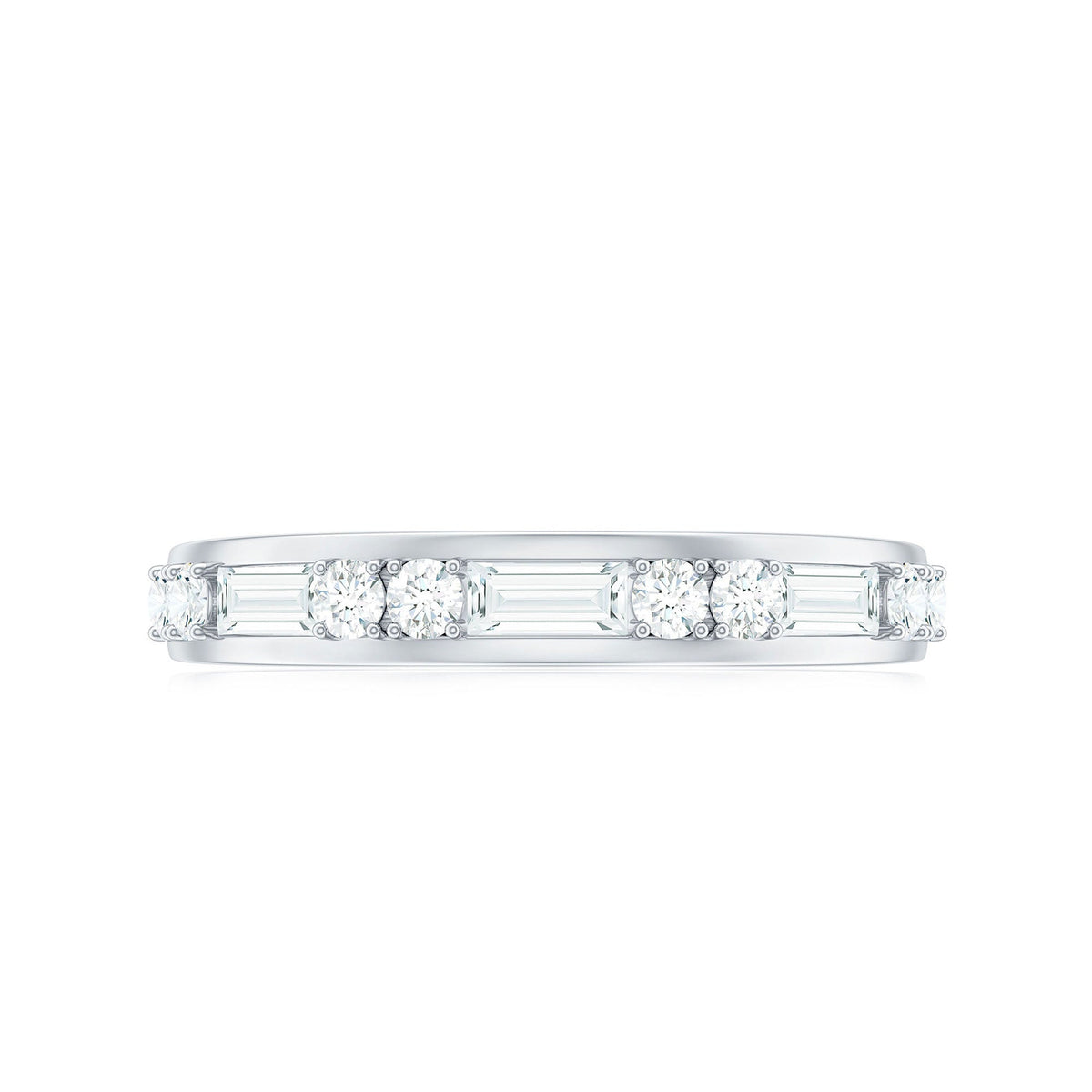 Moissanite Half Eternity Stackable Band Ring