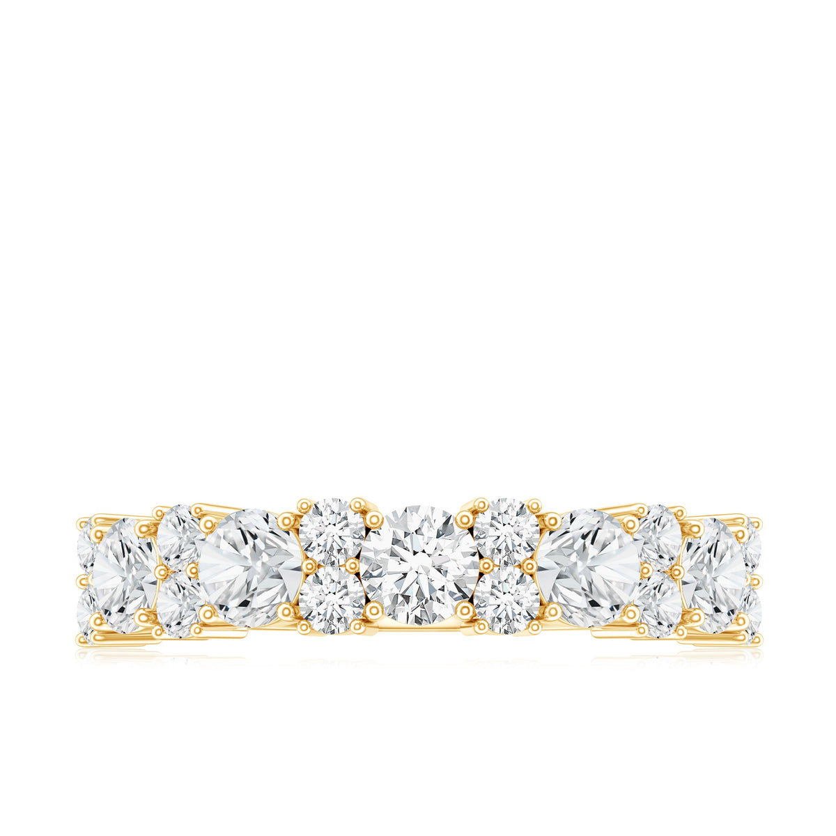 Moissanite Half Eternity Wedding Band with Certificate