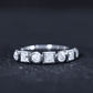Alternate Bezel Set Moissanite Half Eternity Band Ring